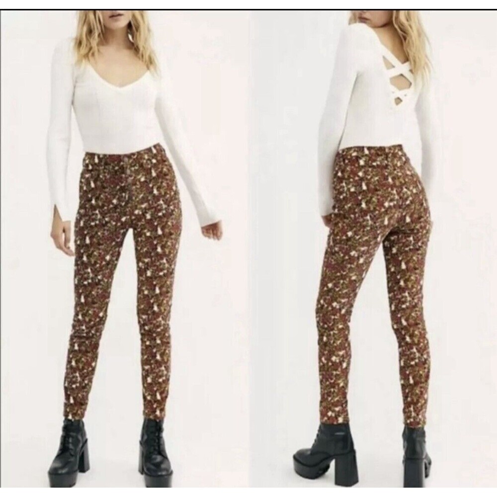 We the Free Free People sun chaser floral corduroy pants size 26